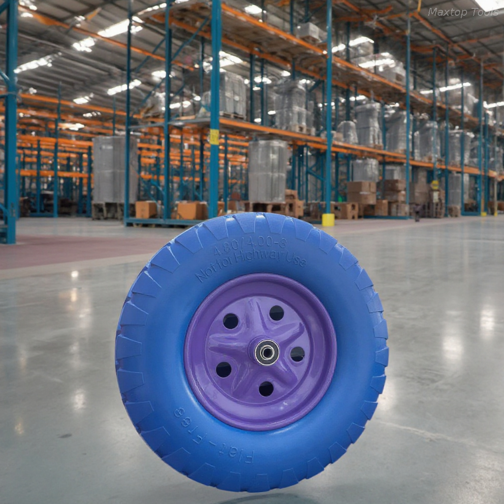 Maysun Factory 4.80x4.00-8 Urethane Puncture Proof Wheel for Material Handling Equipment for Wheelbarrows And Tool Carts