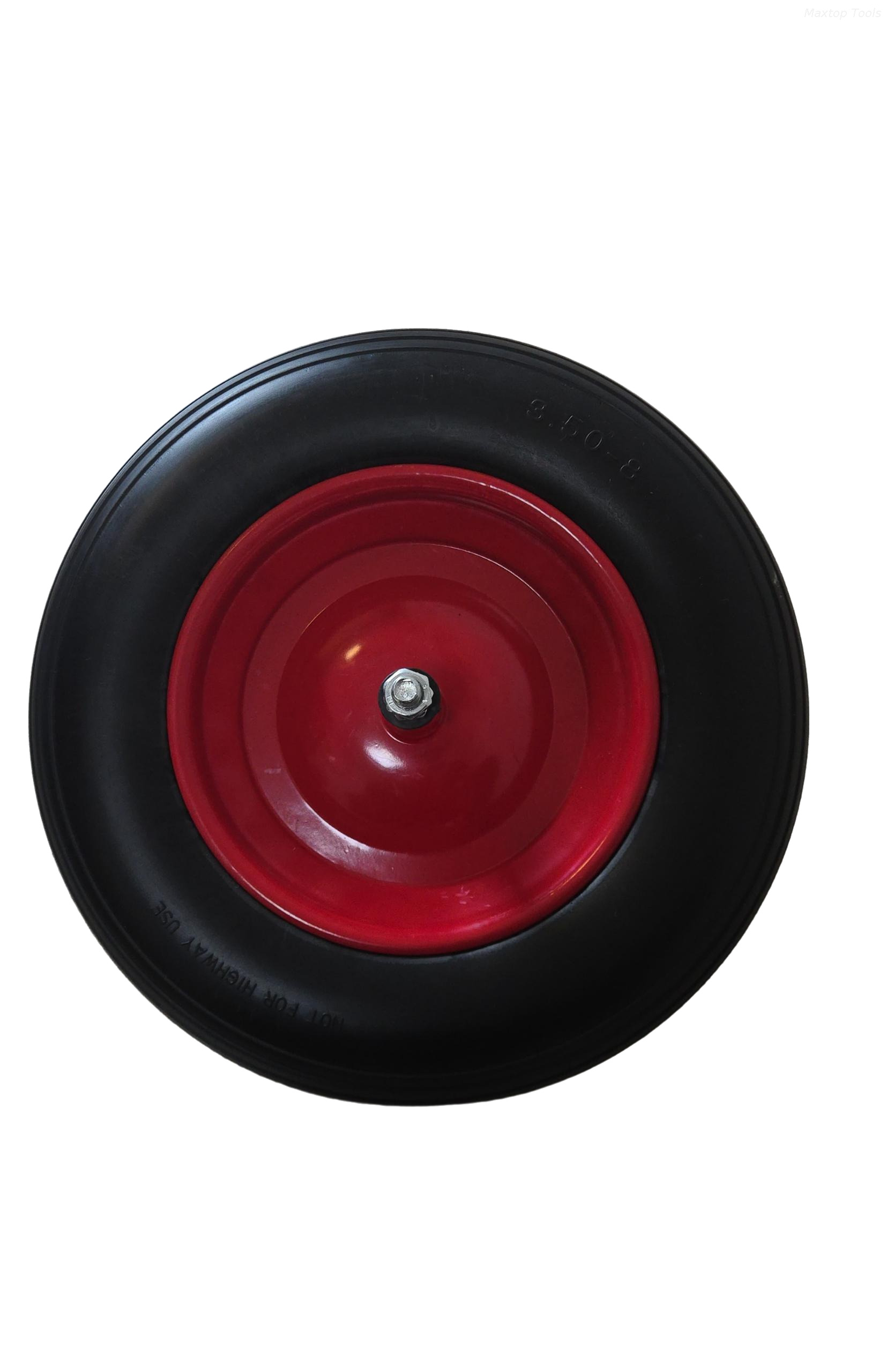 Metal Rim Solid Tubeless Tyre 3.50-8 PU Foam Wheels for Trolley Cart Wheelbarrow with Bearing