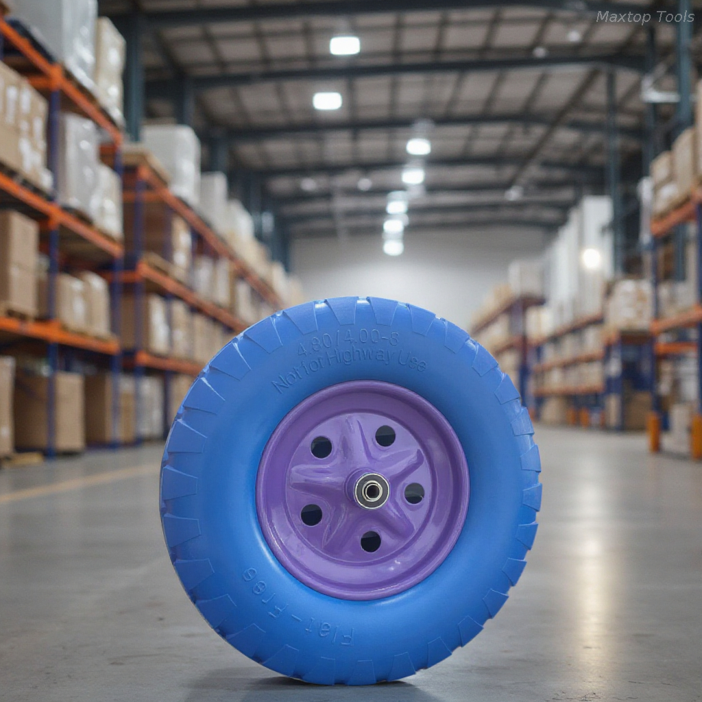 Maysun Factory 4.80x4.00-8 Urethane Puncture Proof Wheel for Material Handling Equipment for Wheelbarrows And Tool Carts