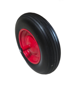 Metal Rim Solid Tubeless Tyre 3.50-8 PU Foam Wheels for Trolley Cart Wheelbarrow with Bearing