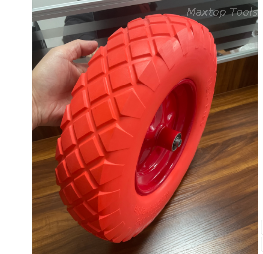 Maysun 4.80x4.00-8 PU Foam Flat Free Wheel for Wheel Barrows Trolleys Hand Trucks Material Handling Equipment Parts