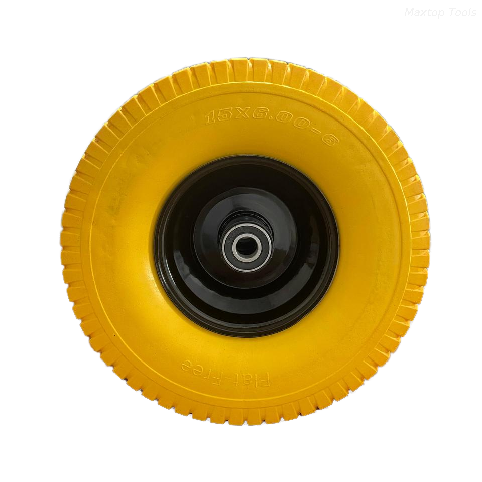 Factory Direct 15x6.00-6 Puncture Proof Urethane Wheel for Lawn Mower Utility Carts Wheelbarrows