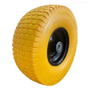 Factory Direct 15x6.00-6 Puncture Proof Urethane Wheel for Lawn Mower Utility Carts Wheelbarrows