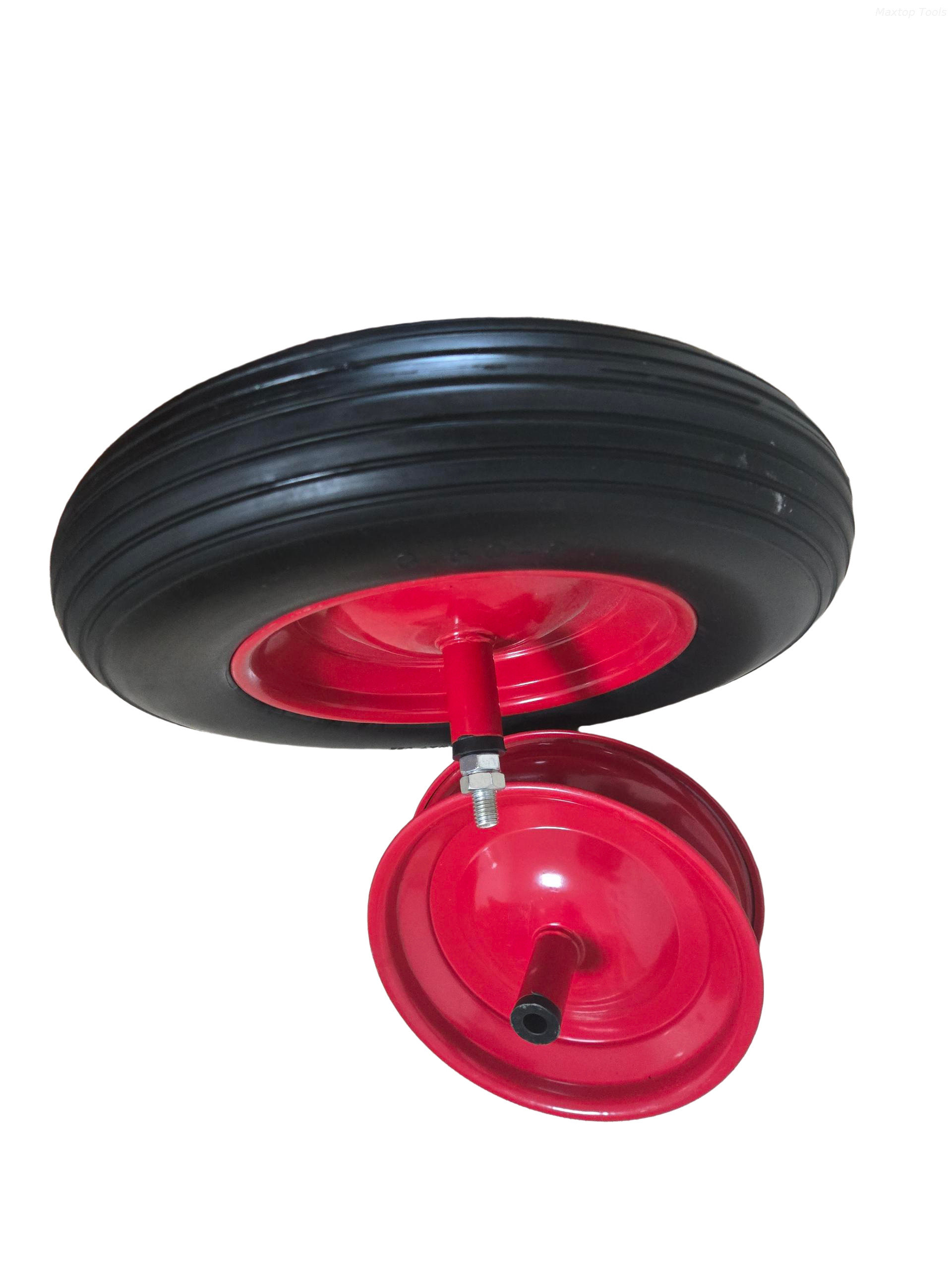 Metal Rim Solid Tubeless Tyre 3.50-8 PU Foam Wheels for Trolley Cart Wheelbarrow with Bearing