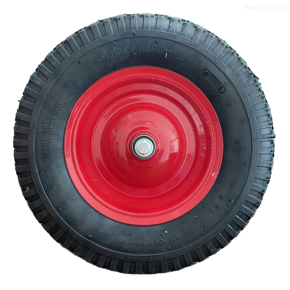 Maysun Factory Direct 4.8/4.00-8 2PR Air-Filled Pneumatic Tire Wheel Assembly Cross Tread Pattern Construction Agriculture Metal